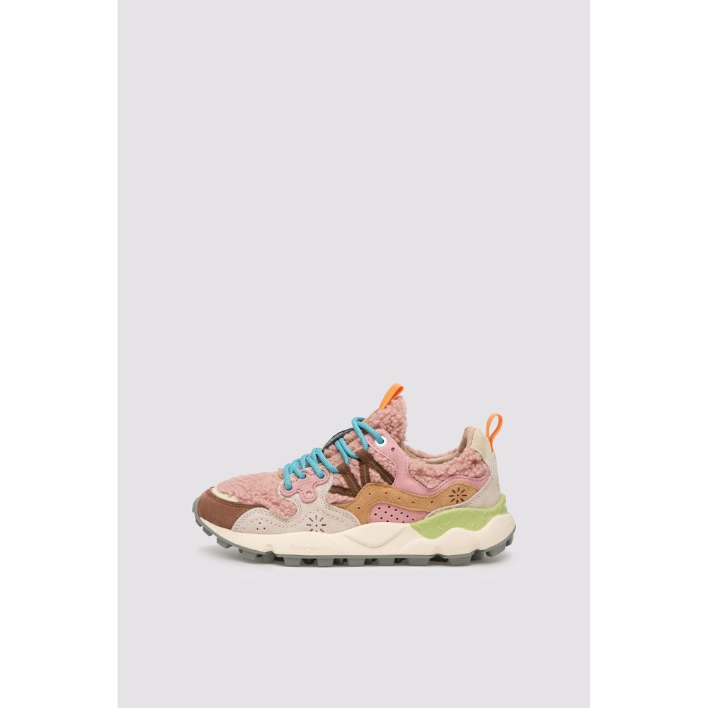 Flower Mountain Yamano 3 Pink Faux Fur Suede Sneakers Womens 7 EU 38